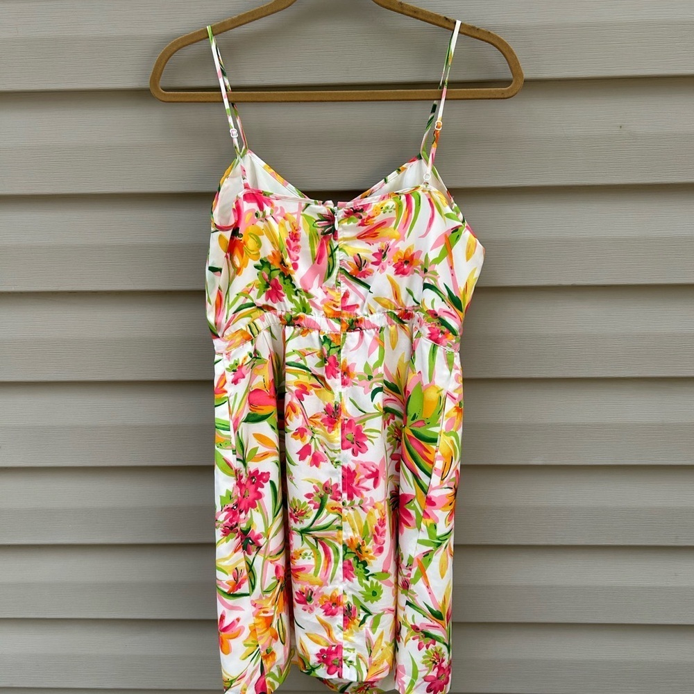 J Crew size 8 floral strappy mini dress vacation cruise beach - Picture 5 of 8